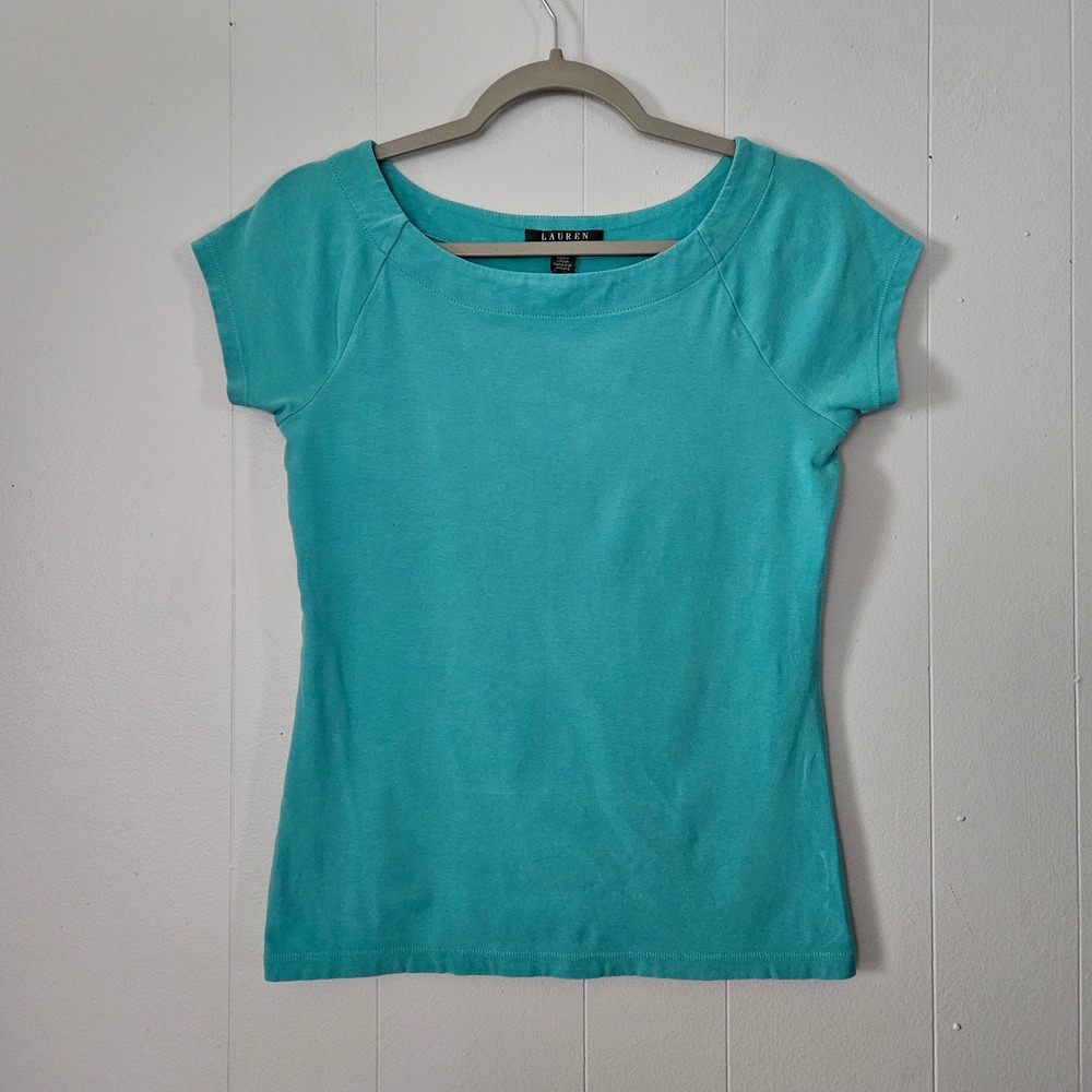 Lauren Ralph Lauren Top Women Short Sleeve Boast Neck Stretch